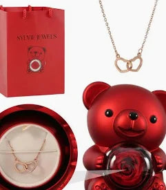 OSO COLLAR ROJO DORADO